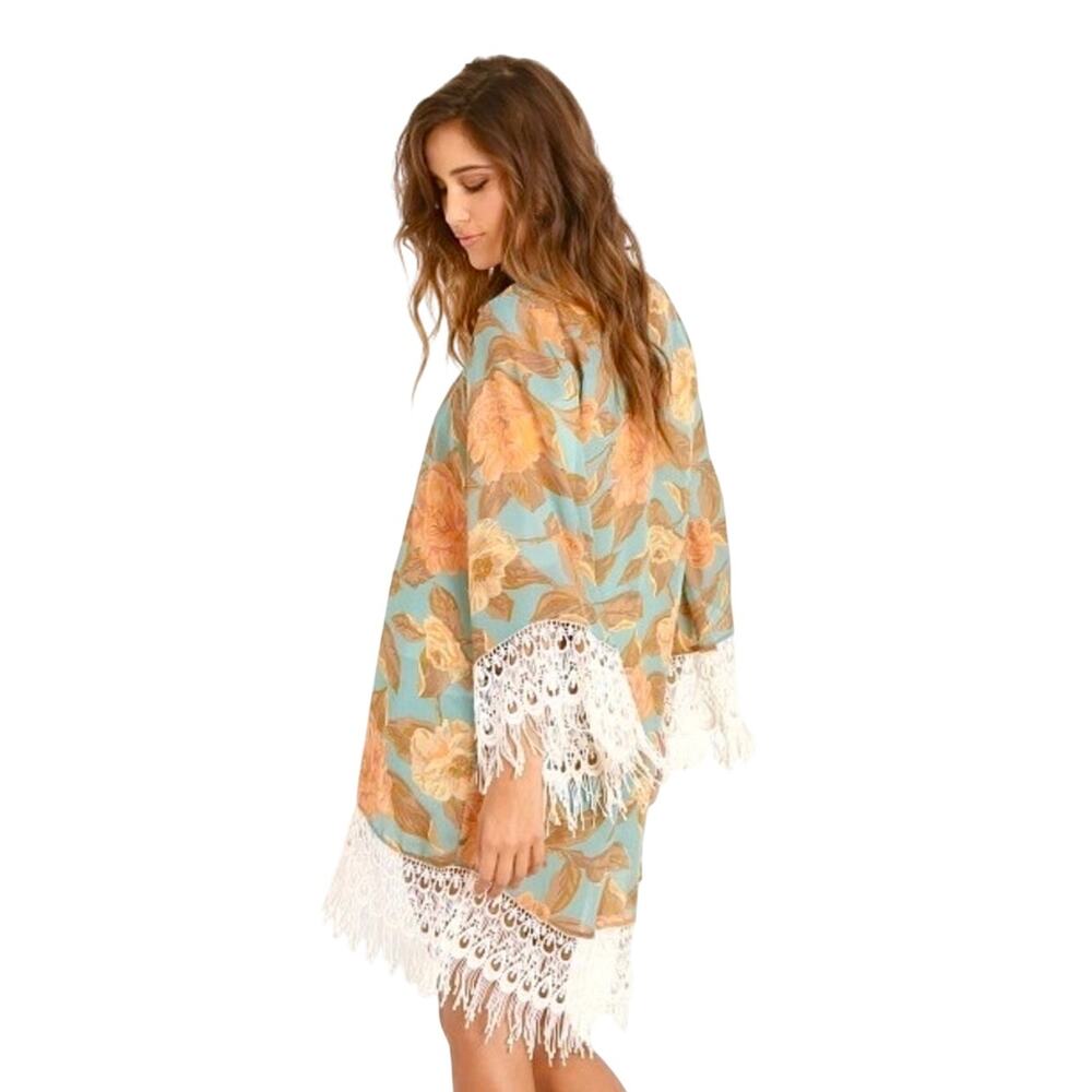 Show Me Your Mumu Metzler Kimono Miss Magnolia Floral Fringe